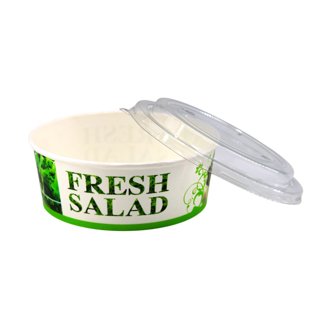 500ml White Salad Bowl with Custom Printed Sleeve | Premium Packaging with Secure Pasting | Yalla Printing - Yalla Printing