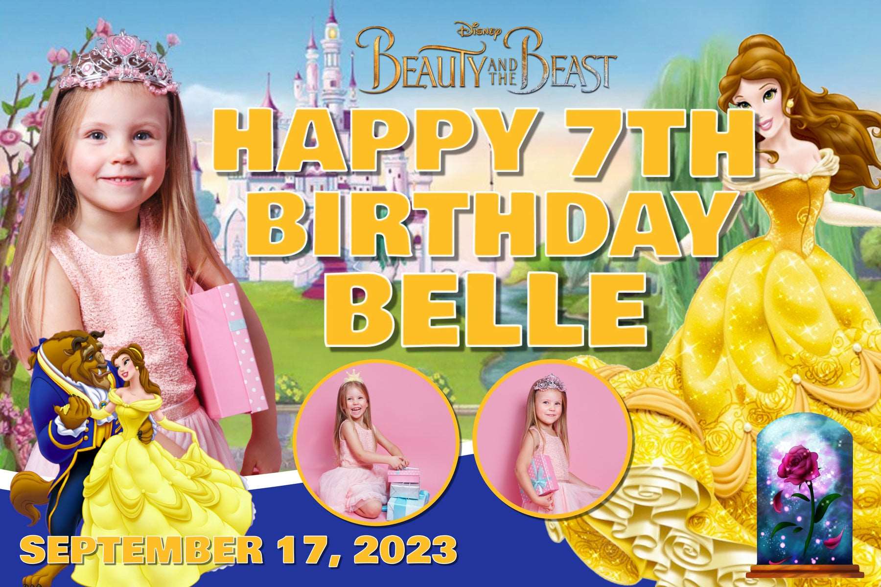 Beauty and the Beast Birthday Banner