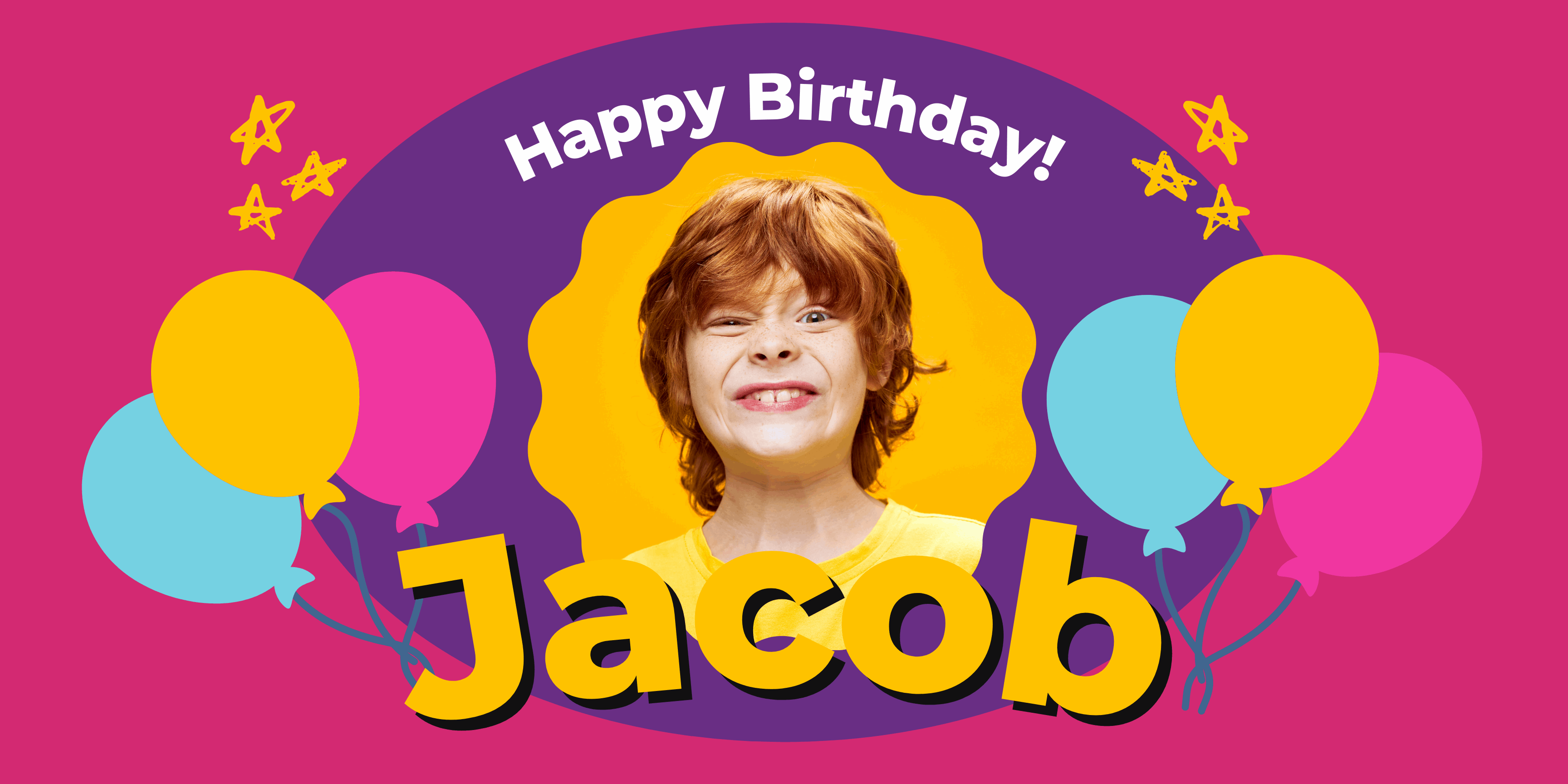 Custom Bright Colored Happy Birthday Banner - Personalized Party Decor - Yalla Printing