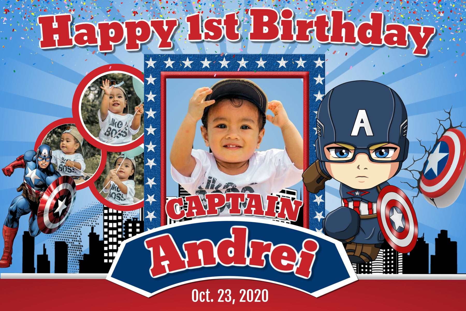 Captain America Birthday Banner