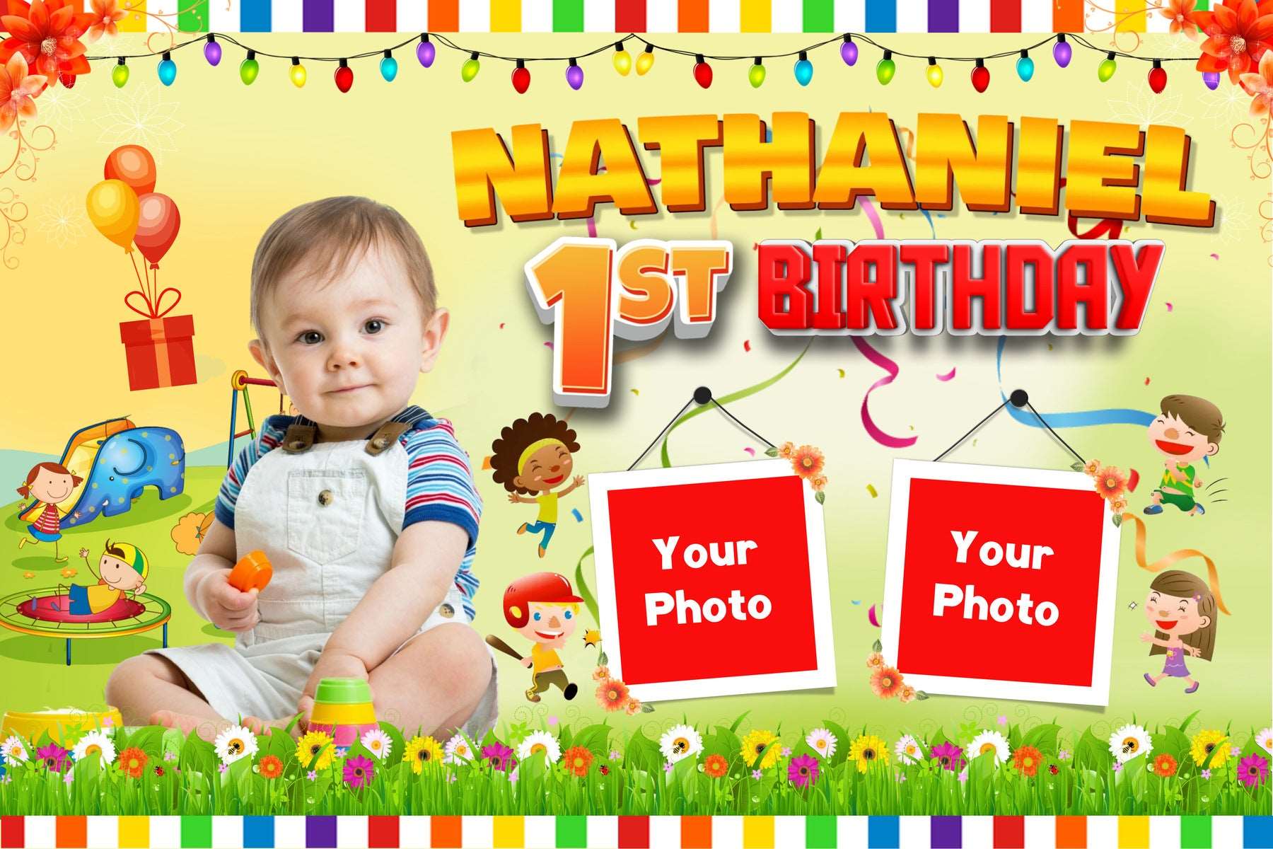 Cocomelon Theme Birthday Banner - Personalized Party Decor - Yalla Printing