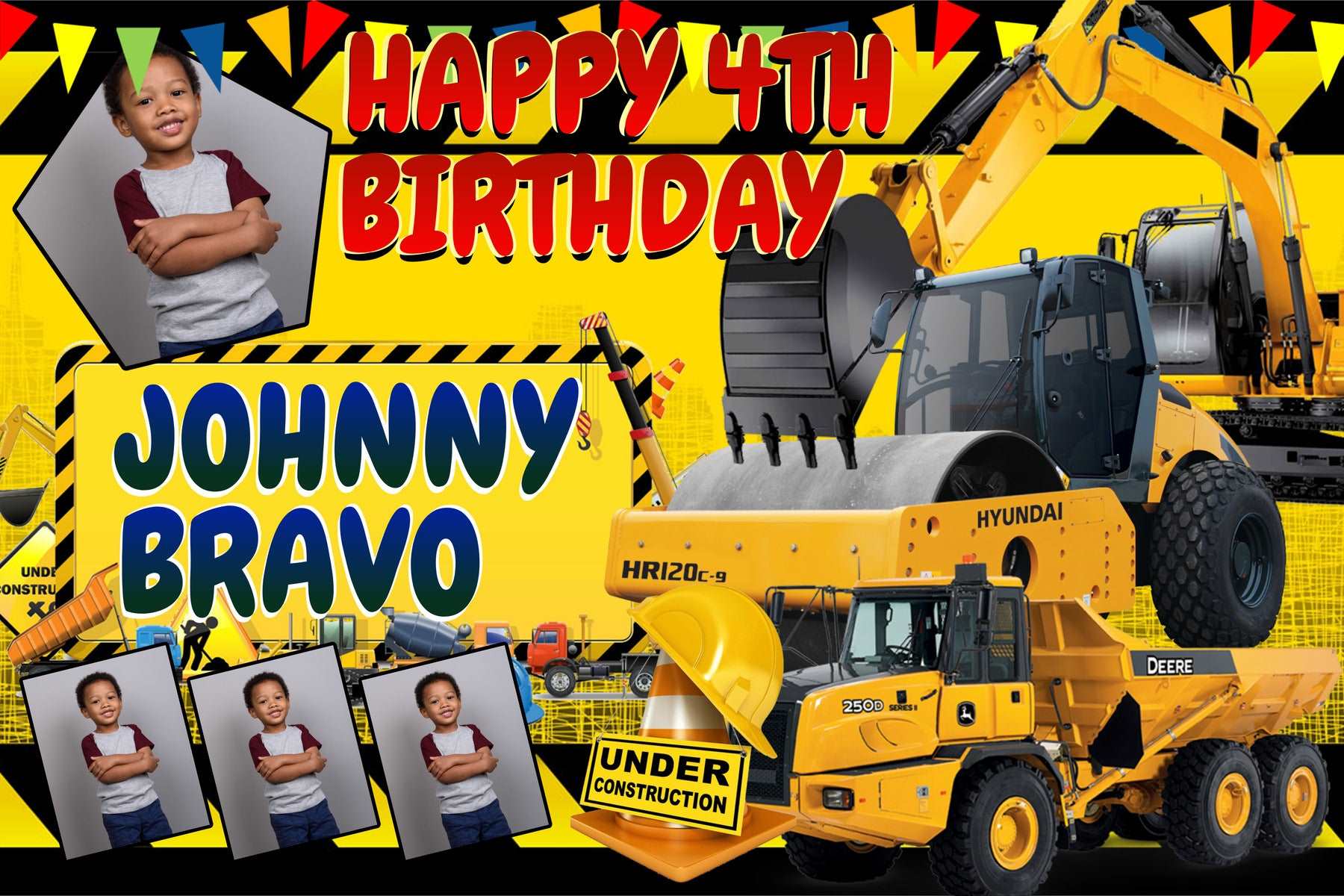 Construction Zone Birthday Banner