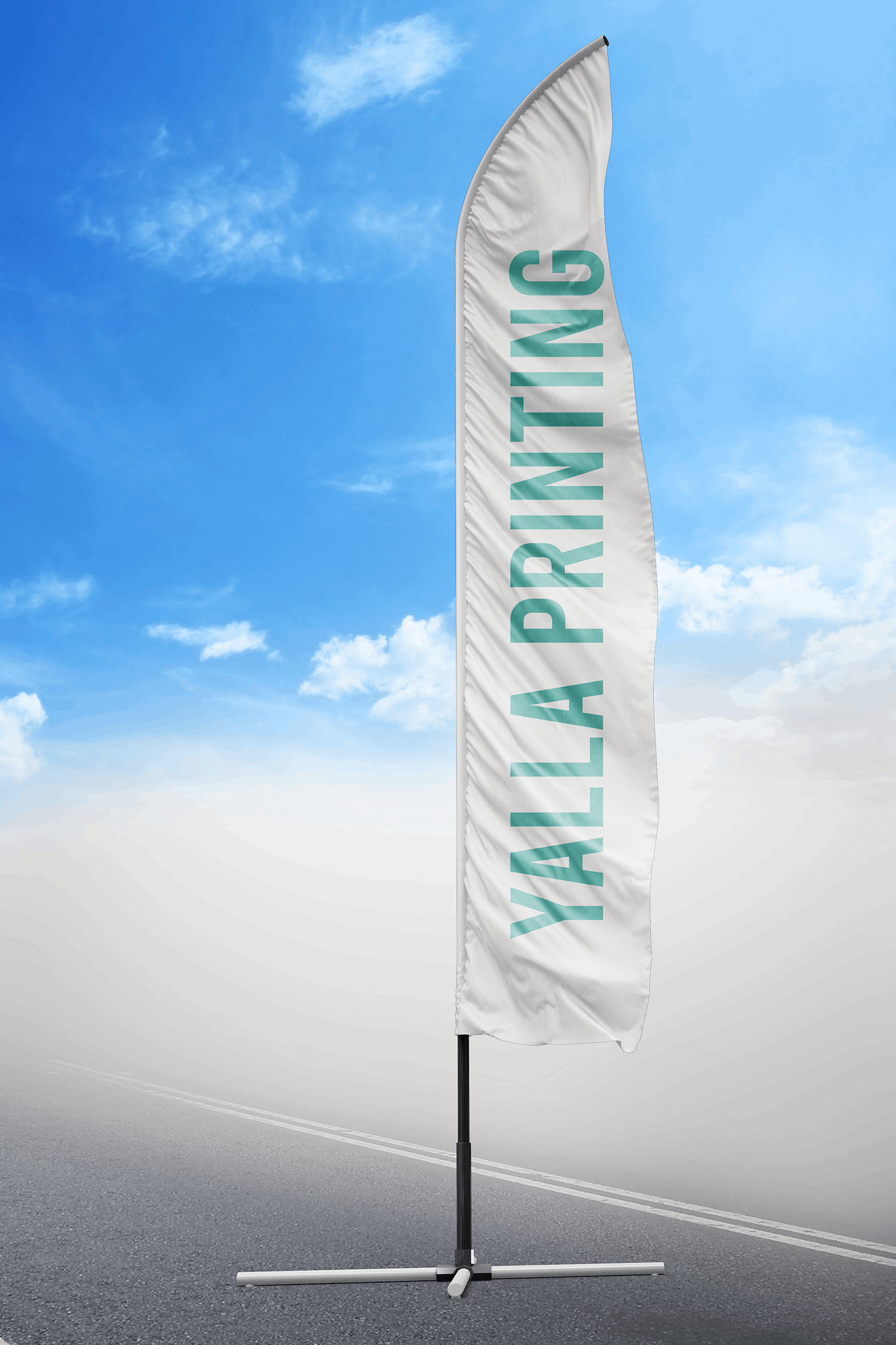 Curved Top Flag (Only Printed Banner) - Yalla Printing