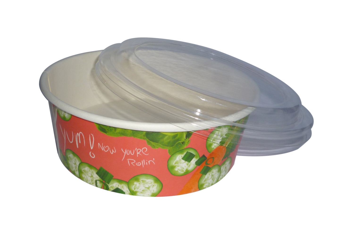 750ml White Salad Bowl with Custom Printed Sleeve | Secure Pasting | Yalla Printing - Yalla Printing