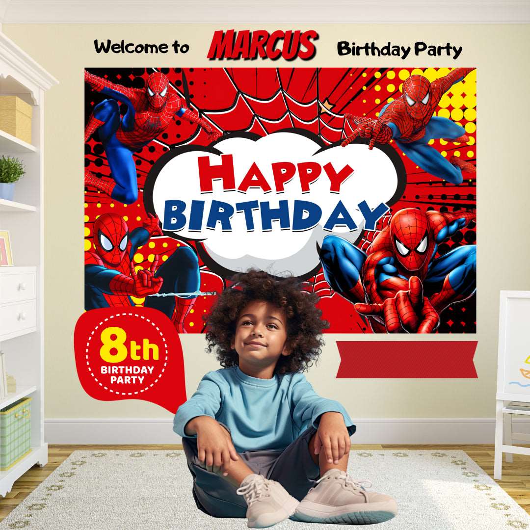 Unleash the Hero Within with Spiderman Birthday Banner - Yalla Printing