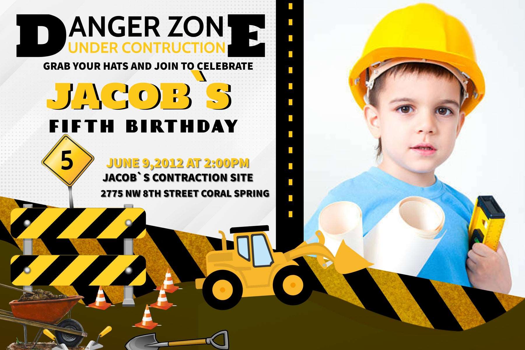 Digging into Birthday Fun - Under Construction Birthday Banner - Yalla Printing