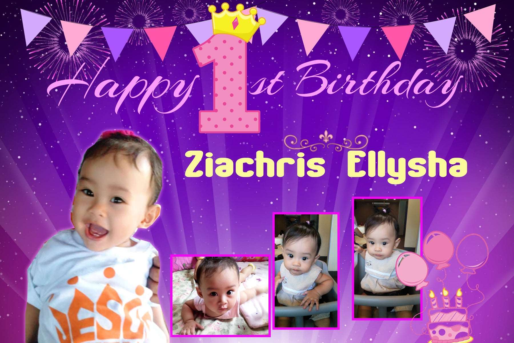 Personalized Photo Birthday Banner