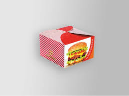 Simple Burger Box – 250 GSM, 4-Color Print, 1-Side Varnish (12.5x12.5x8 cm) | Yalla Printing - Yalla Printing