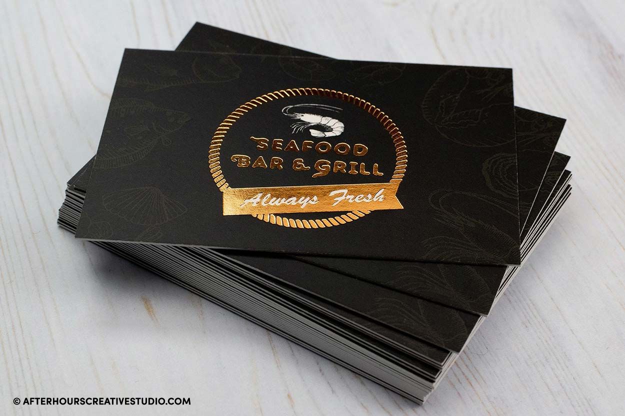 Gold Foil Matt Laminated Business Cards – 400 GSM, Premium Finish, Double-Sided | Free Design Services | Yalla Printing - Yalla Printing