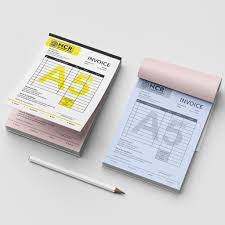 Custom A5 NCR Book 1+2 - Personalized Carbonless Duplicate Invoice & Receipt Book - Yalla Printing